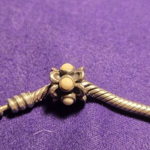 Pandora Charm with Cream Accents